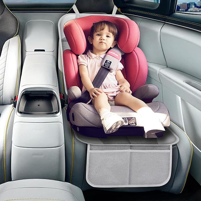 Meolsaek Car Seat Protector for Child, 600d Fabric Waterproof Car Seat Cover with Non-Slip Backing, Under Baby Car Seat from Permanent Pressure Marks