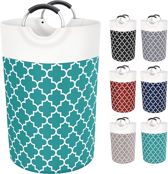 Large Laundry Basket Laundry Hamper Bag Washing Bin Clothes Bag Collapsible Tall with Handles Waterproof Travel Bathroom College Essentials Storage for College Dorm, Family (Green) 115L