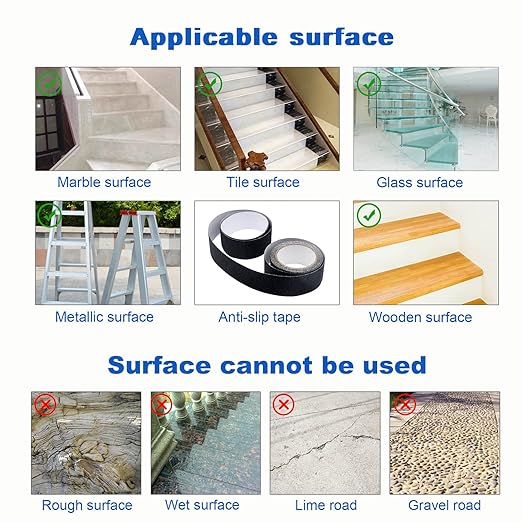 BOMEI PACK Anti Slip Traction Tape,2 Inch x 33 Ft,Heavy Duty Non Slip Tape,Grip Tape for Stairs, Tread Step, Indoor & Outdoor Use,Waterproof Stairs Non Skid Treads (Black)