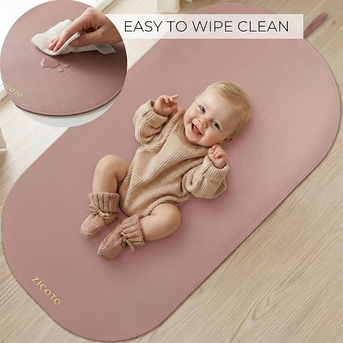Beautiful Portable Baby Changing Pad - Wipeable and Easy to Clean Diaper Changing Mat - The Perfect Waterproof Vegan Leather Pad for Traveling