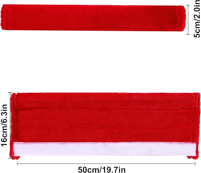 Amooca Soft Faux Fur Universal Fit Seatbelt Cover Car Truck SUV Airplane Seat Belt Shoulder Pad for Carmera Backpack Straps Neck Cushion Protector Extra Long 19.7in Red
