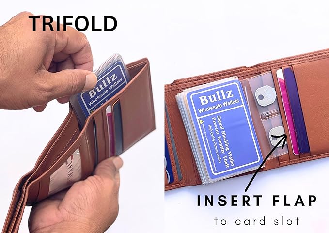 Set of 2 Heavy Duty Vinyl 6 Pages Insert for Bifold or Trifolds Wallet MADE IN USA
