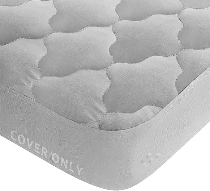 Waterproof Pack and Play Mattress Pad 39" x 27", Compatible with Graco Pack and Play & Dream On Me & Pamo Babe, Cotton Fabric Playpen/Playard Sheet Quilted, Gray