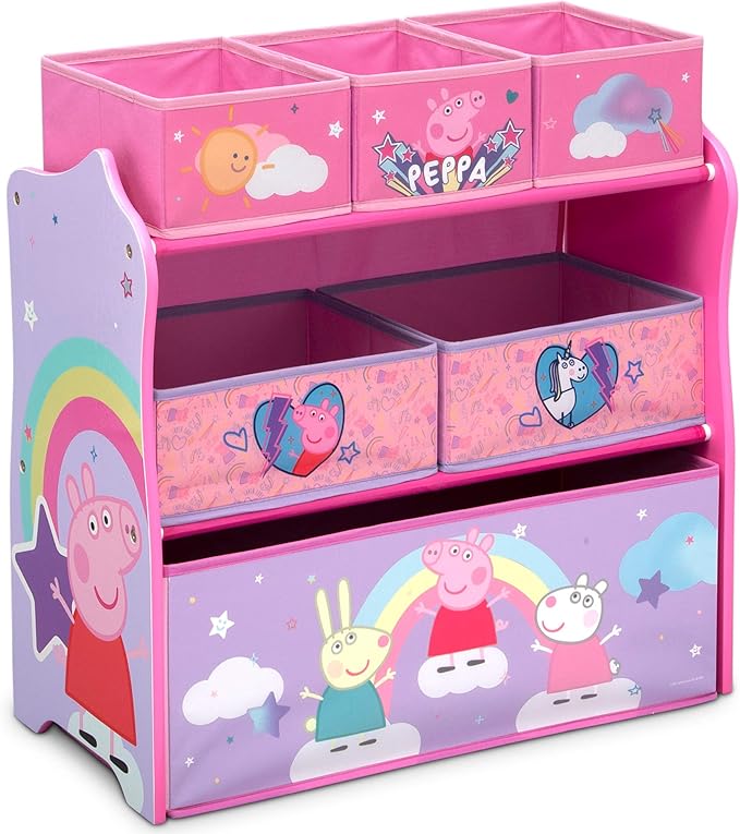 Delta Children Design & Store 6 Bin Toy Storage Organizer, Peppa Pig