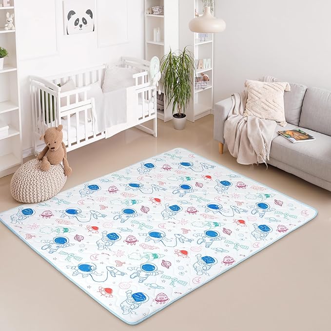Baby Play Mat, Toodler Floor Mat 59 x 71 inch, Extra Thick Foam Non-Slip Washable,Crawling Cushion for Tummy Playing