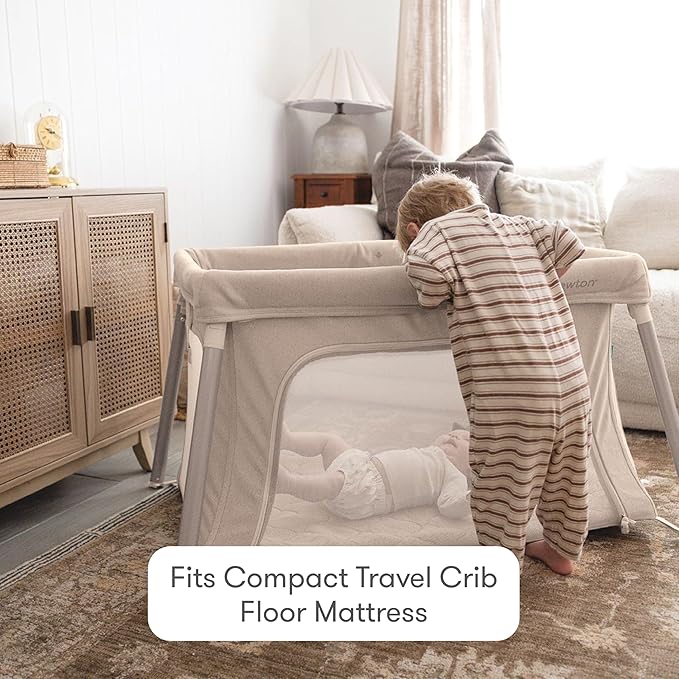 Newton Baby Fitted Sheets for Compact Travel Crib & Play Yard Floor Pad (2-Pack) - Ultra-Breathable, Washable and Ultra-Soft, 100% Cotton, 34" x 48", Sand