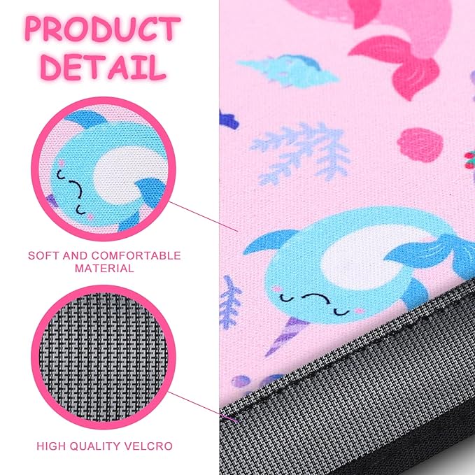 YR Seat Belt Cover for Kids, Soft Comfort Seat Belt Cushion for Children, Cute Cartoon Pattern Car Seat Belt Pads Cover for Girls and Boys, 1 Pack (Cute Mermaid)