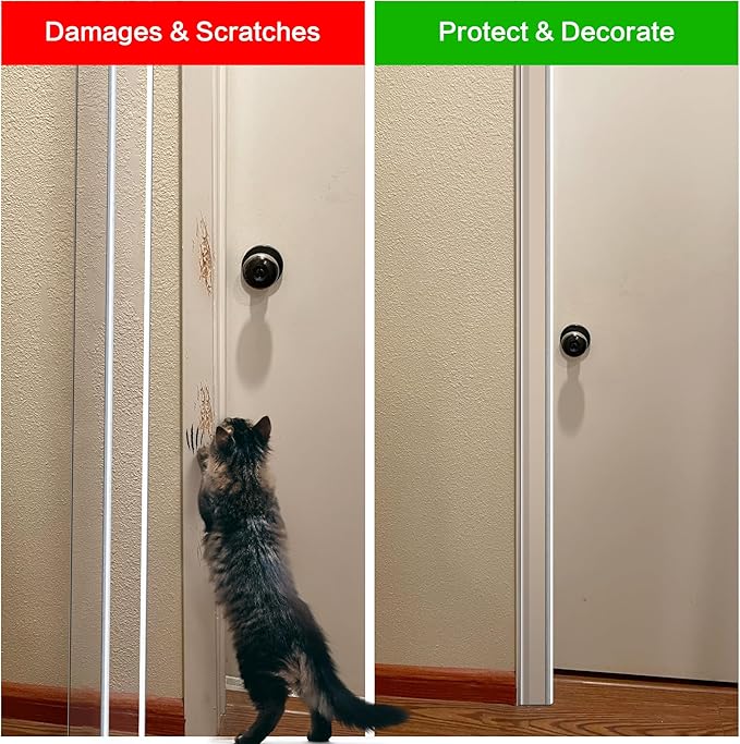 Wall Corner Protector, Walls Edge Protector，Self-Adhesive Wall Corner Guards, PVC Double Side Edge Protector, Furniture Stairs Guard (Clear Screw Fixing, 2pcs x 35.4" L x 1.97" W)