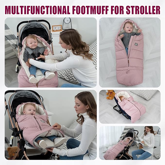 LAT Baby Warm Bunting Bag Universal,Extended and Removable,Stroller Sleeping Bag Cold Weather,Waterproof Toddler Footmuff