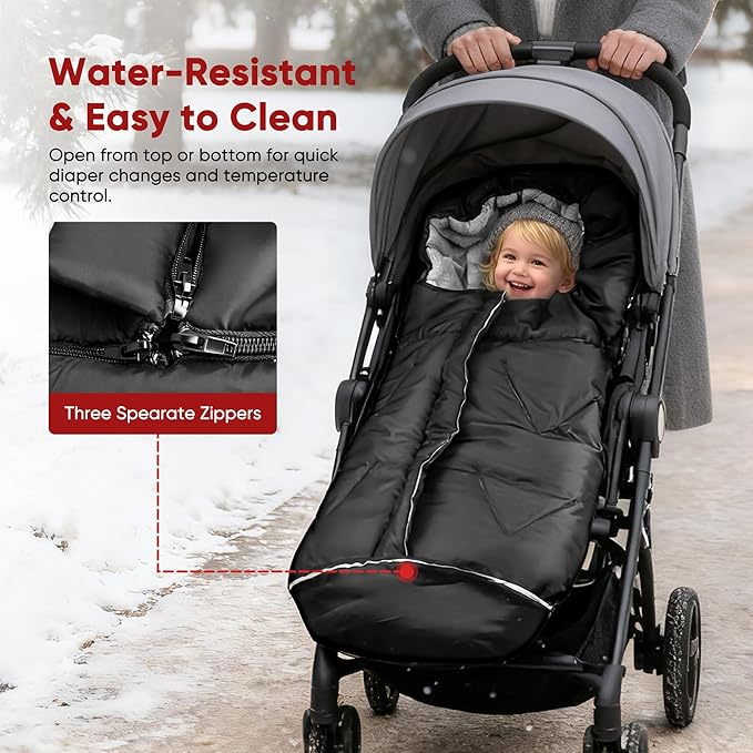 Universal Stroller Blanket & Stroller Footmuff,Water-Repellent Bunting Bag for Babies,Toddlers and Kids,Zipper Footmuff for Stroller,Stroller Winter Cover Warm Baby Sleeping Bag