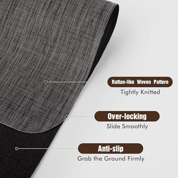Blvornl Office Chair Mat for Hardwood Floor and Low Pile Carpet, 36"x 48" Desk Chair Mat for Hard Wood, Anti-Slip Hard Floor Protector Rolling Chair Mats, PVC Mat Desk Rug for Home, Black
