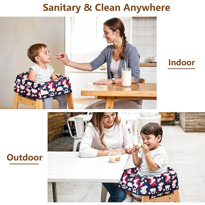 High Chair Cover for Baby Restaurant: Sprouterie Baby High Chair Covers for Restaurant Highchair with Safety Harness Stain and Slip Resistant Waterproof Portable for Outdoor Indoor Eating (undefined)