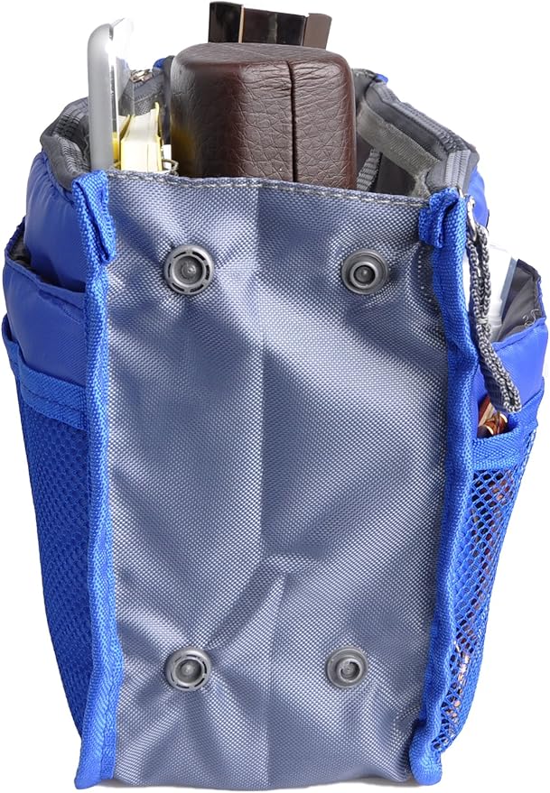 Vercord Purse Organizer Insert for Handbags Bag Organizers Inside Tote Pocketbook Women Nurse Nylon 13 Pockets Sapphire Blue Large