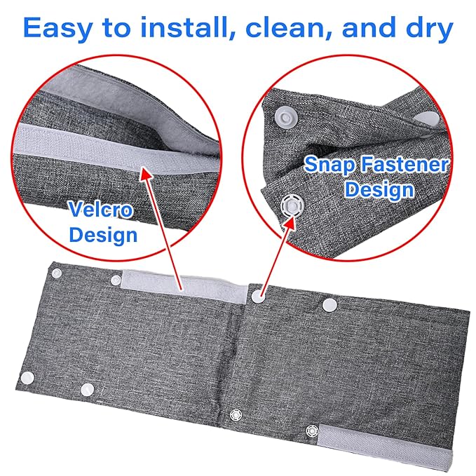 2PCS Stroller Bumper Bar Cover,Pushchair Armrest Handle Protector Cover,Handlebar Cover Replacement Pram Bumper Dustproof Handle Gloves,Removable Universal Protective Grip Bar Covers(Grey)