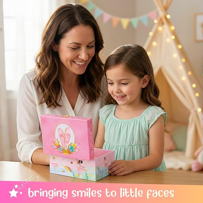 Giggle & Honey® Musical Ballerina Jewelry Box for Girls | Music Boxes for Little Girls | Toddler Jewelry Box for 4 Year Old Kids | Toys for Toddlers | Birthday Gifts for Kids 5, 6, 7, 8, 9 Years