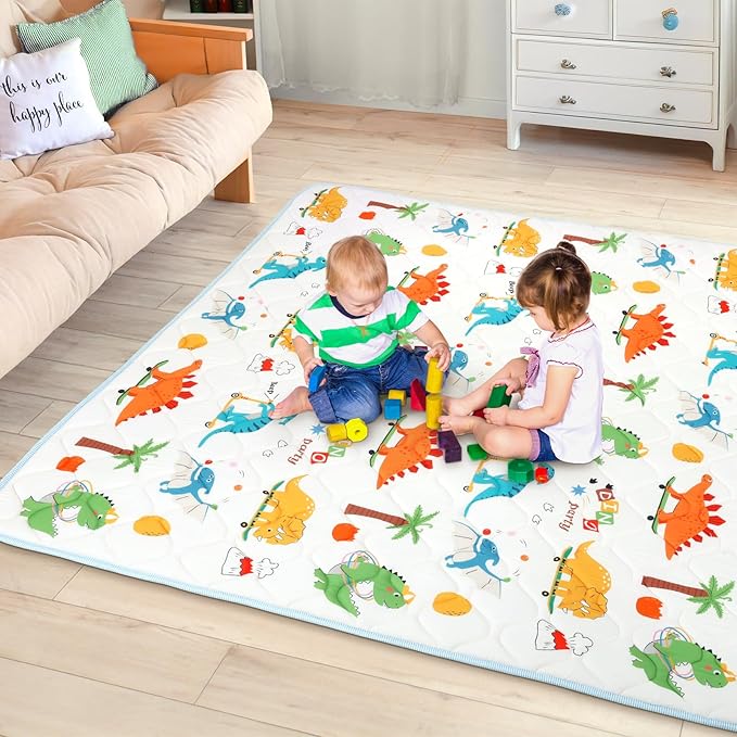 Baby Play Mat, Toodler Floor Mat 59 x 71 inch, Extra Thick Foam Non-Slip Washable,Crawling Cushion for Tummy Playing