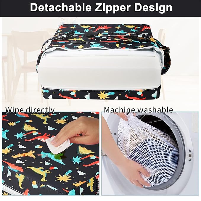 Toddler Booster Seat for Kitchen Chair Dining Table, Washable Thick Strong Support Portable Booster Chair for Toddlers Eating, Easy Cleaning Booster Seat Cushion Detachable with Adjustable Straps
