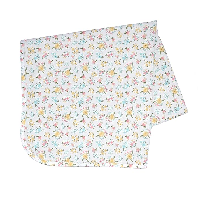 BapronBaby Pastel Floral Splash Mat - Waterproof Catch-All for Under High Chairs, Floors, Tables, Playtime or Arts & Crafts - Machine Washable - 45" x 45”