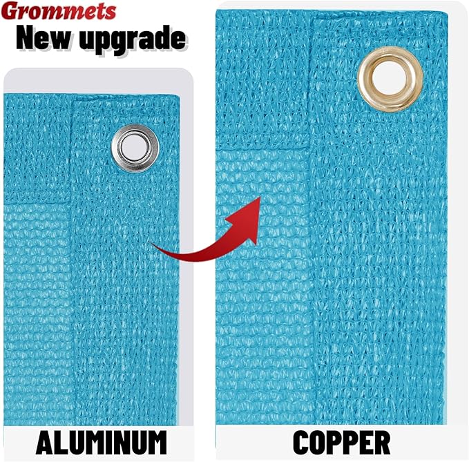 SUNNY GUARD Shade Cloth Custom Size 14x21 FT Sun Shade Screen Fabric Shade Cover Tarp with Grommets for Pergola Backyard Garden, Turquoise(We Customized)