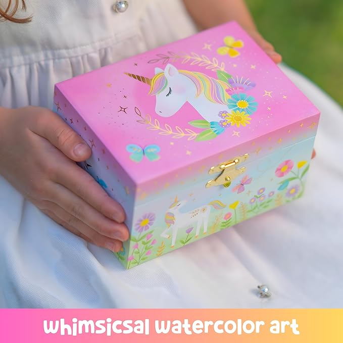 Giggle & Honey® Musical Unicorn Jewelry Box for Girls | Music Boxes for Little Girls | Toddler Jewelry Box for 4 Year Old Kids | Toys for Toddlers | Birthday Gifts for Kids 5, 6, 7, 8, 9 Years