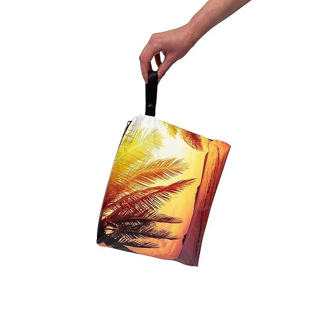 Rolling Nomad Tyvek Zippered Pouch, Wet Swimsuit Bags, Waterproof Reversable Dry Pouch, Travel Essentials, Toiletry, Beach, Waterproof, Wet Clothes & Wipes, Summer Must Haves, 11.5x8.5x2, (Medium)