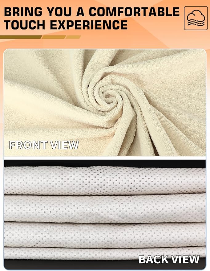 Universal Car Seat Cover Towel, Waterproof Washable Sweat Protection for Front Bucket Seats, Non-Slip Fit, Fits Cars SUVs Trucks, Ideal for Gym, Kids, Pets, Outdoor Sports, Travel (Beige, 2 Pack)