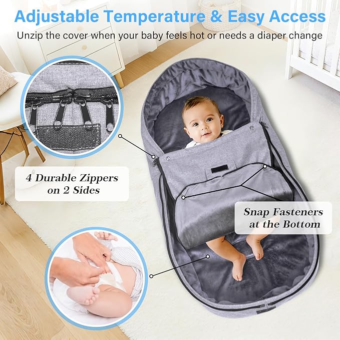 tupi Stroller Footmuff, Universal Warm Bunting Bag for Cold Weather, Stroller Cover for Winter, Waterproof Stroller Blanket for Toddler Girls Boys, Stroller Sleeping Bag, Ideal Gift for Baby Mom