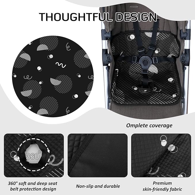 INFANZIA Dry Seat, Car Seat Protector Waterproof Carseat Liner Potty Training Toddlers, Baby and Infants, Piddle Pad for Carseats Strollers (Geometric Black, 1 Pack