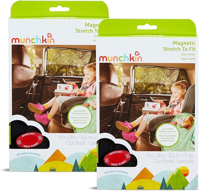 Munchkin® Brica® Magnetic Stretch to Fit™ Sun Shade,Black,(Pack of 12)