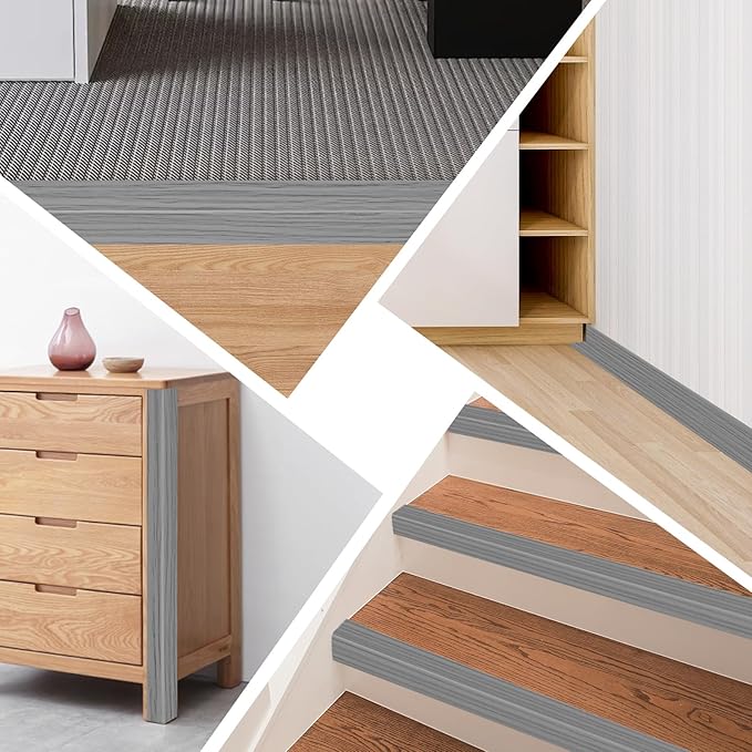 Wall Corner Protector Moulding Trim Peel and Stick Wall Corner Guards Trim Flexible Self Adhesive Edge Protector Moulding, 0.8 in x 20 Ft, Light Gray Wood