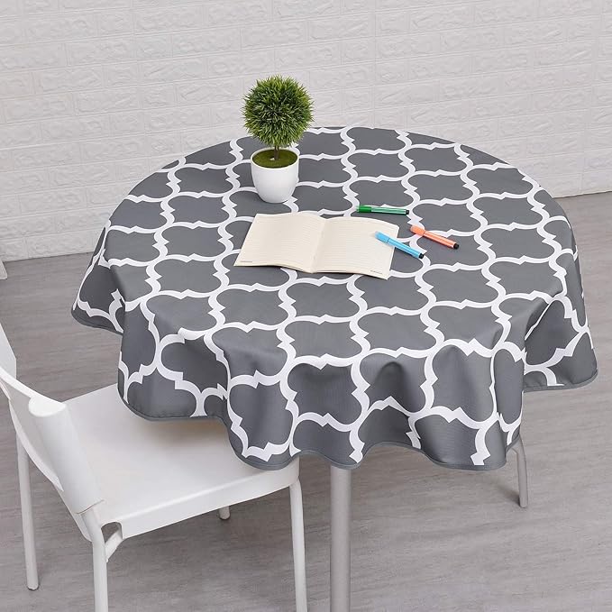 Round Splat Mat for Under High Chair/Arts/Crafts by CLCROBD, 53" Baby Anti-Slip Food Splash and Spill Mat for Eating Mess, Waterproof Floor Protector and Table Cloth (Round Lattice)