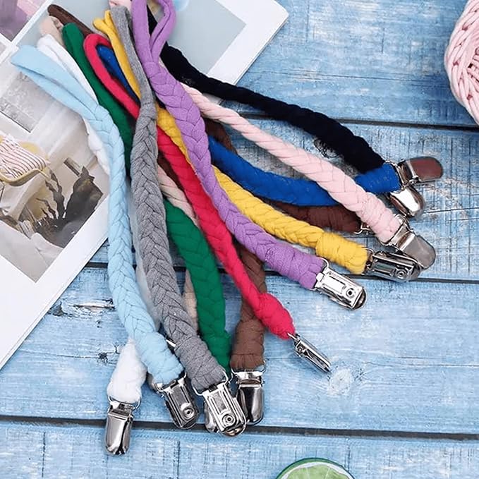 25 PCS Baby Girl Pacifier Metal Clip DIY Suspender Clips for Stroller Toy Straps Bibs Fasteners Supplies Garters Crafting Making Hardware Bulk (5-Styles, Silver)
