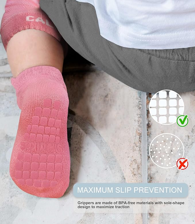 Simply Kids Anti-Slip Baby Knee Pads and Socks Set for Crawling and Walking (6 Pairs, 6-18 Months) Infant Toddler Boy Girl
