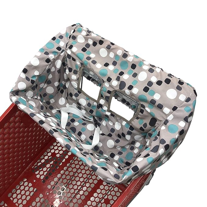 Pozico 2-in-1 Shopping Cart Cover for Baby – High Chair Cover, Grocery Cart Cover, Machine Washable with Portable Cloth Bag – Baby Cart Seat Cover for Boys & Girls – Bluepoint Design