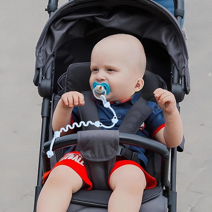 Toy Straps for Baby, Silicone Toy Straps for Stroller, Toy Safety Straps for Baby Toy, Sippy Cup Straps, Adjustable Toy Holder for Stroller, High Chair - BPA Free (Red Yellow Blue)