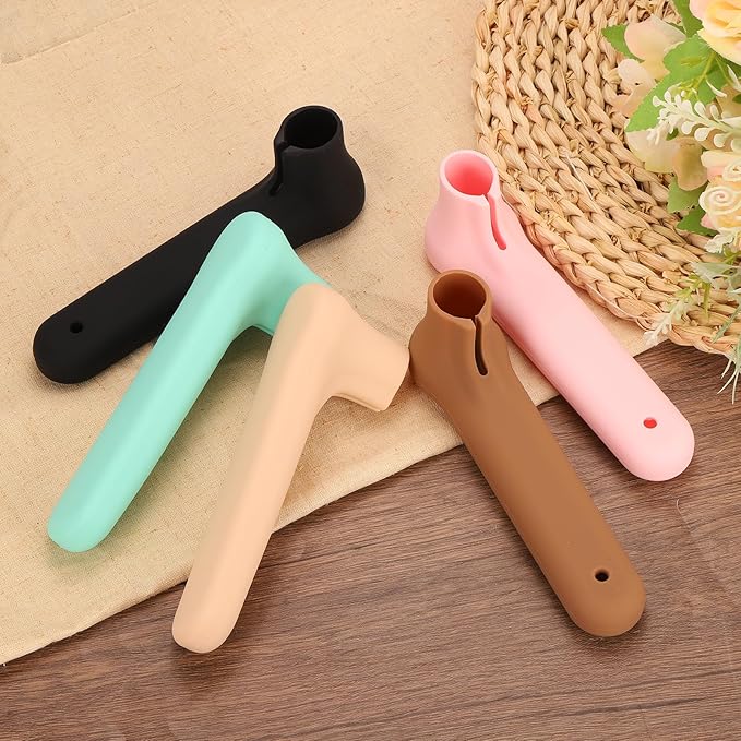 uxcell 2Pcs Silicone Door Handle Covers, Silicone Anti-Static Door Knob Cover Anti-Collision Door Handle Protector for Flat Door Handle Lever, Black