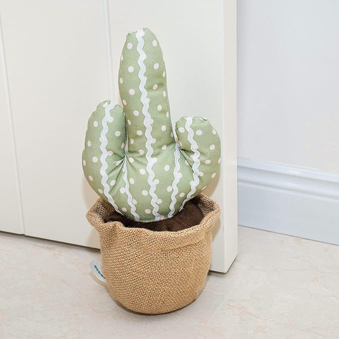 Marwood Cute Door Stopper Decorative Door Stops for Home and Office, Green Cactus Weighted Interior Doorstop Fabric Stuffed Animal Door Stopper Floor Decorative