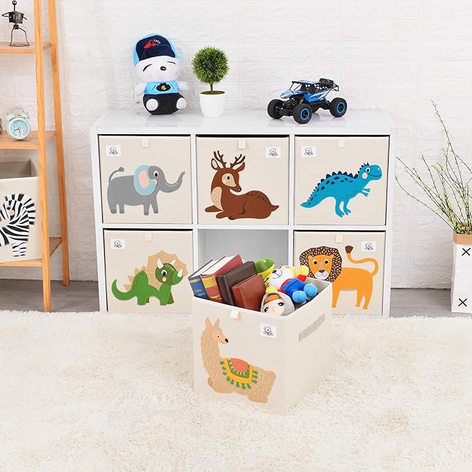 CLCROBD Foldable Animal Cube Storage Bins Fabric Toy Box/Chest/Organizer for Toddler/Kids Nursery, Playroom, 13 inch (Zebra)