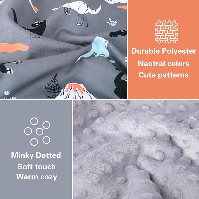 Rquite Car Seat Cover Baby, Carseat Covers Baby Boy, Minky Infant Car Seat Cover Winter, Peekaboo Opening Car Seat Canopy, Multi-use Baby Carrier, Stroller, Nursing Cover, Minky Blanket, Dinosaur