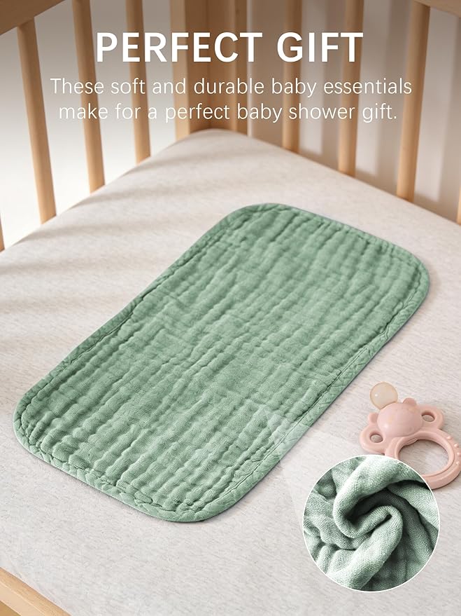 Lovely Care 12 Pack Muslin Burp Cloths 100% Cotton Muslin Cloths Large 20''x10'' Extra Soft and Absorbent Baby Burping Cloth - Slate, Navy & Grey