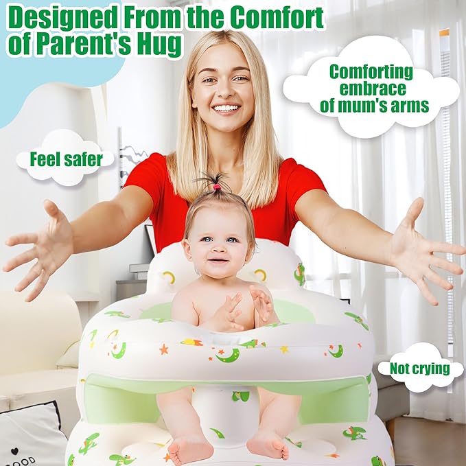 Upgraded Inflatable Baby Seat for Babies 4-36 Months, Inflatable Baby Chair Sit Me Up Floor Seat for Baby, Back Support Baby Seats for Infants for Sitting Up with Built in Air Pump
