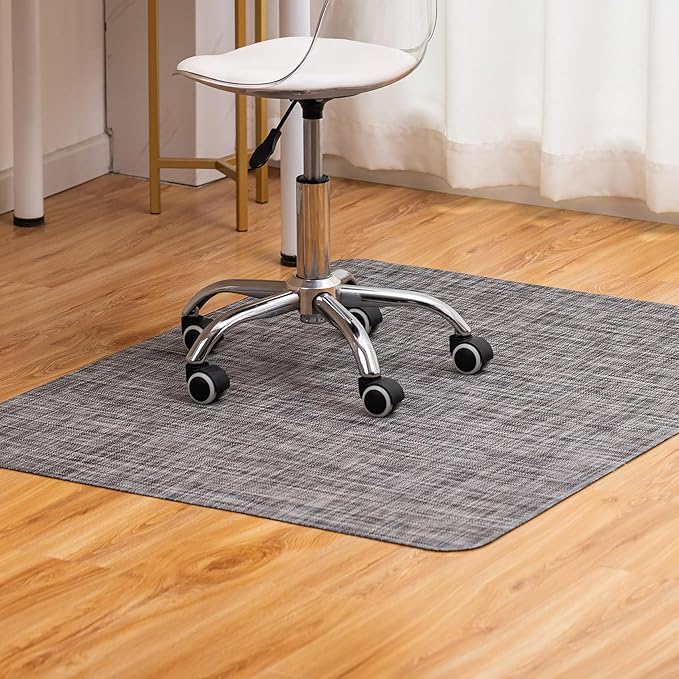 BARoyal Office Chair Mat for Hardwood Floor Under Desk Computer Rolling Chair Mat for Wood/Tile Floor Non-Slip Heavy Duty Desk Rug PVC Plastic Hard Floor Protector 36" x 48"(Gravel)