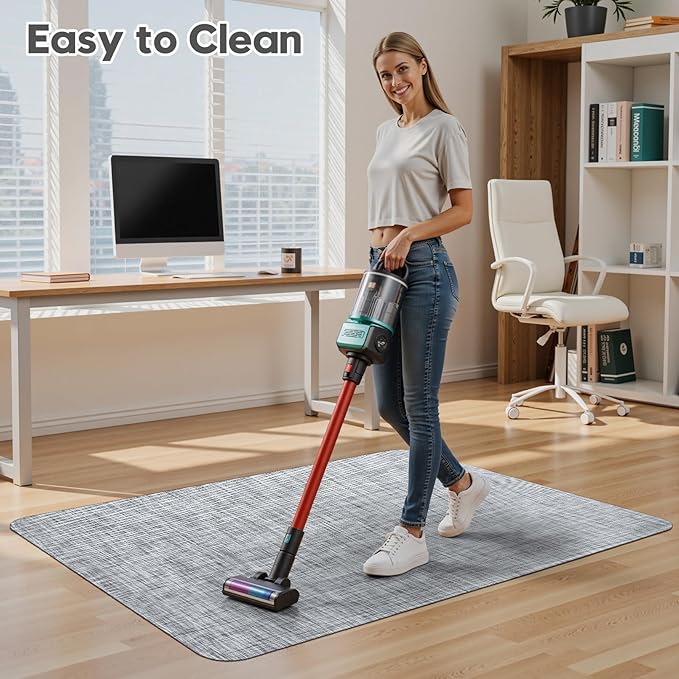 Sycoodeal Office Chair Mat for Hardwood & Tile Floor,Computer Gaming Chair Mat for Rolling Chairs Non-Curve, Anti-Slip, Heavy Duty Floor Protector for Home Office,Grey (36" x 48")