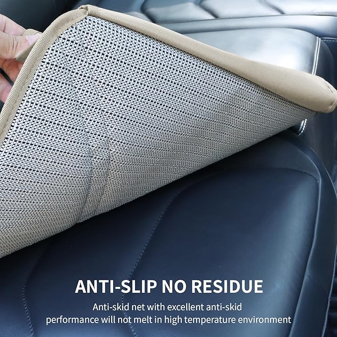 Viaviat Car Seat Protector Leather Waterproof Child Safety Seat Protector Cover with Thick Pad and 2 Large Pockets Durable Kick Mat for All Auto Seat (Beige)