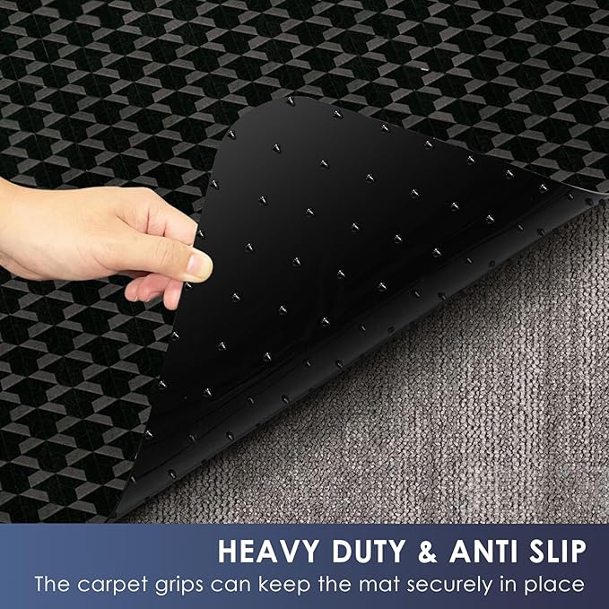 Vicwe Office Chair Mat for Carpet, 60"x46" Anti-Slip Waterproof Floor Protector Desk Chair Mat for Rolling Chairs, Heavy Duty Chair Mat with Studs,Easy Glide Floor Mat for Home,Gaming