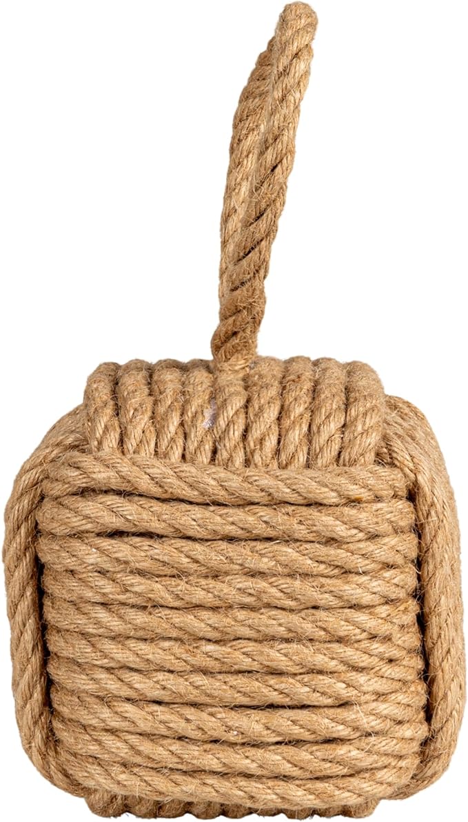 Creative Co-Op Jute Rope Knot Door Stop, Neutral