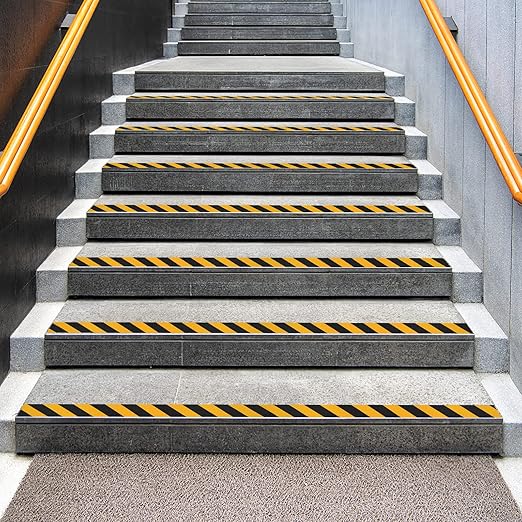 Anti Slip Tape Black and Yellow 6in x 40ft, Heavy Duty Grip Tape for Stairs, Ramps, Truck Steps, Floors, Waterproof Non-Slip Traction Tape for Indoor & Outdoor Safety Hazard Warning