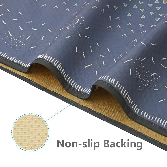 Splat Mat for Under High Chair/Arts/Crafts, WOMUMON 51" Waterproof Spill Mat Washable Non-Slip Floor Protector Splash Mat, Messy Mat and Table Cloth
