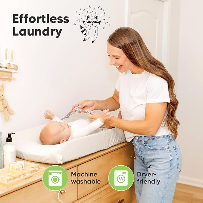 2-Pack Waterproof Changing Pad Covers Boy, Girl – 32x16 Soft Cotton Baby Changing Table Cover, Wipeable Diaper Change Pad Sheets, Contour Baby Diaper Change Mat Liner for Dresser, Nursery (Soft White)