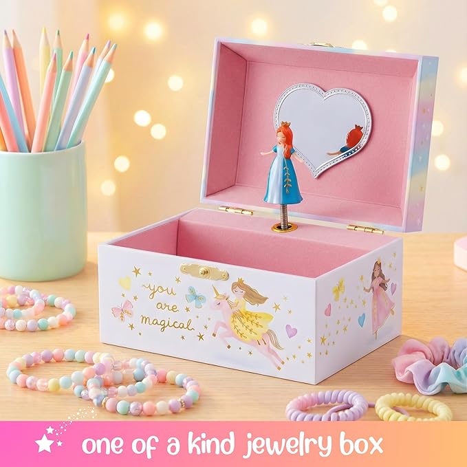 Giggle & Honey® Musical Princess Jewelry Box for Girls | Music Boxes for Little Girls | Toddler Jewelry Box for 4 Year Old Kids | Toys for Toddlers | Birthday Gifts for Kids 5, 6, 7, 8, 9 Years